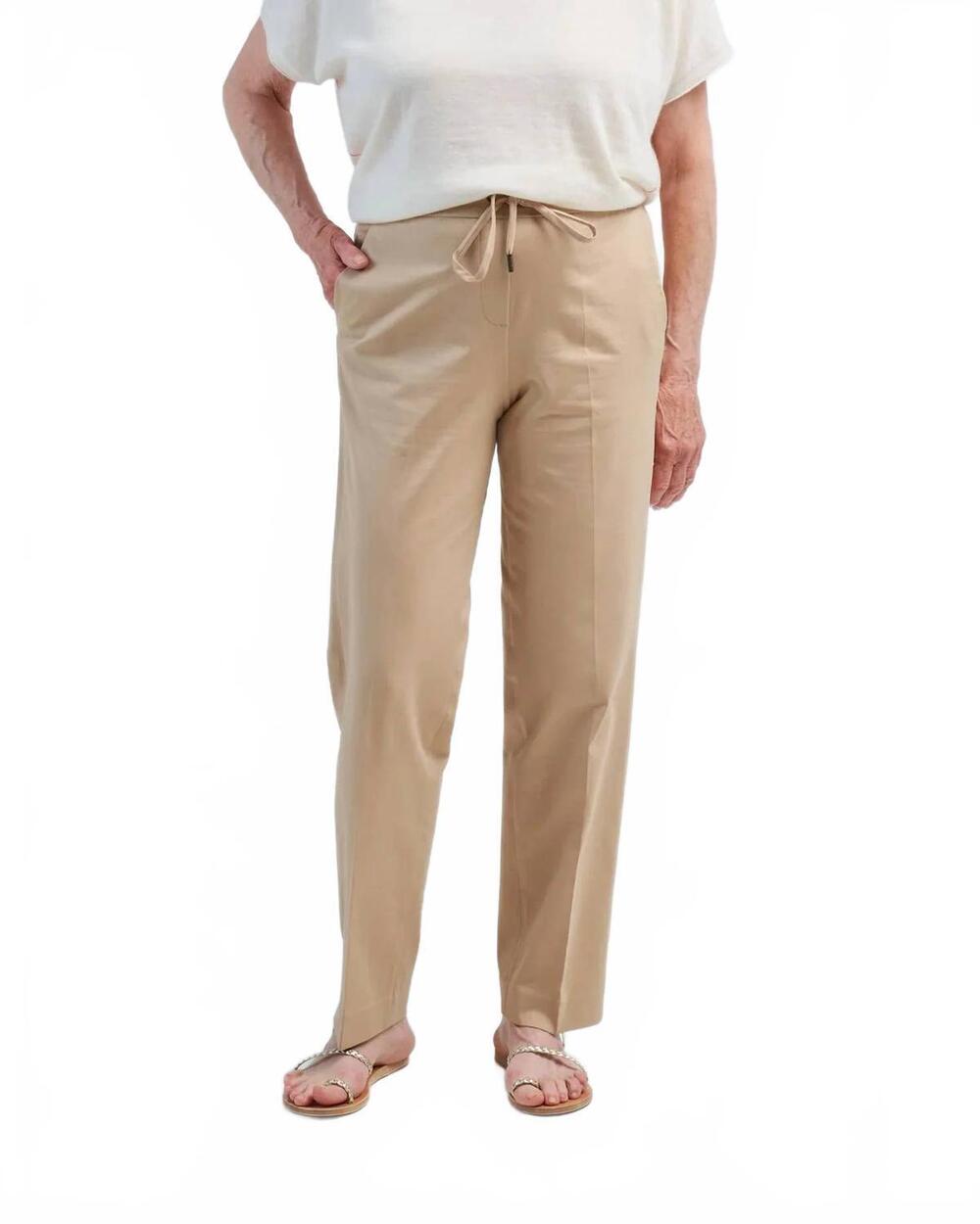 NEW CIRCOLO 1901 jerey light coulisse pants in granito